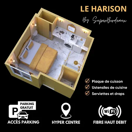 Διαμέρισμα Self Checkin - Parking - Wifi Fibre - Kitchen - Center - Le Harison By Superbordeaux